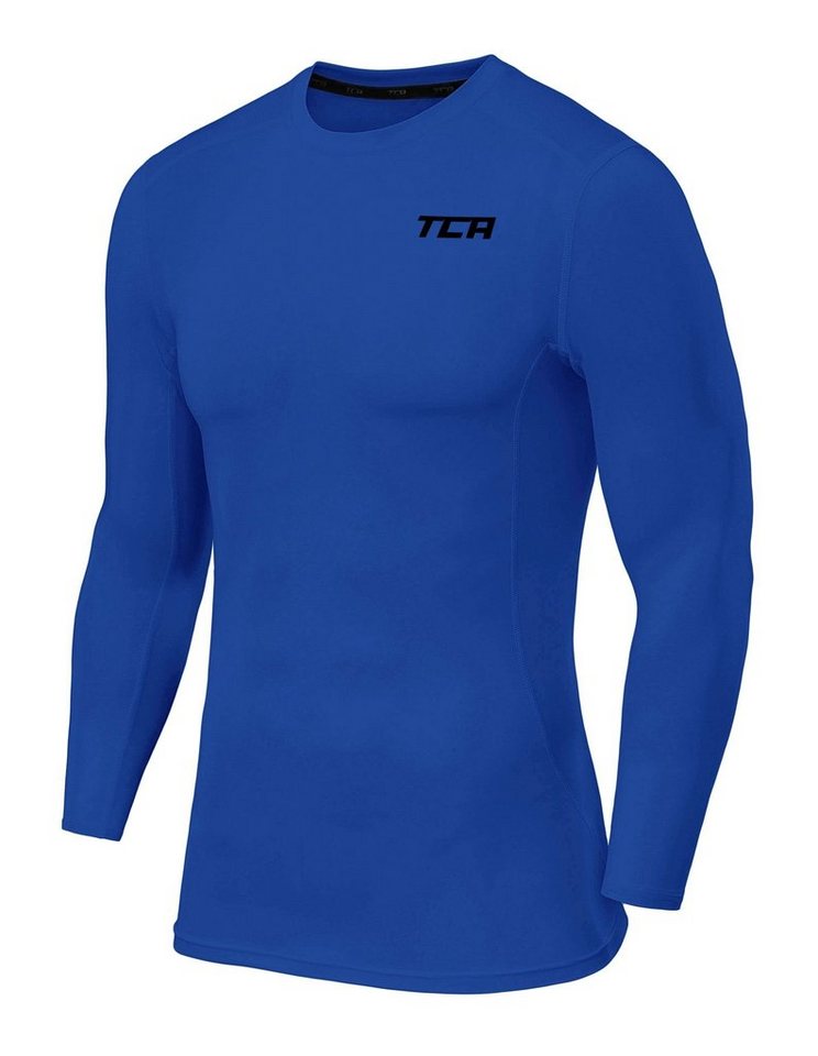 TCA Langarmshirt TCA Herren Langarm Kompressionsshirt Thermo Leuchtend Blau (1-tlg) von TCA