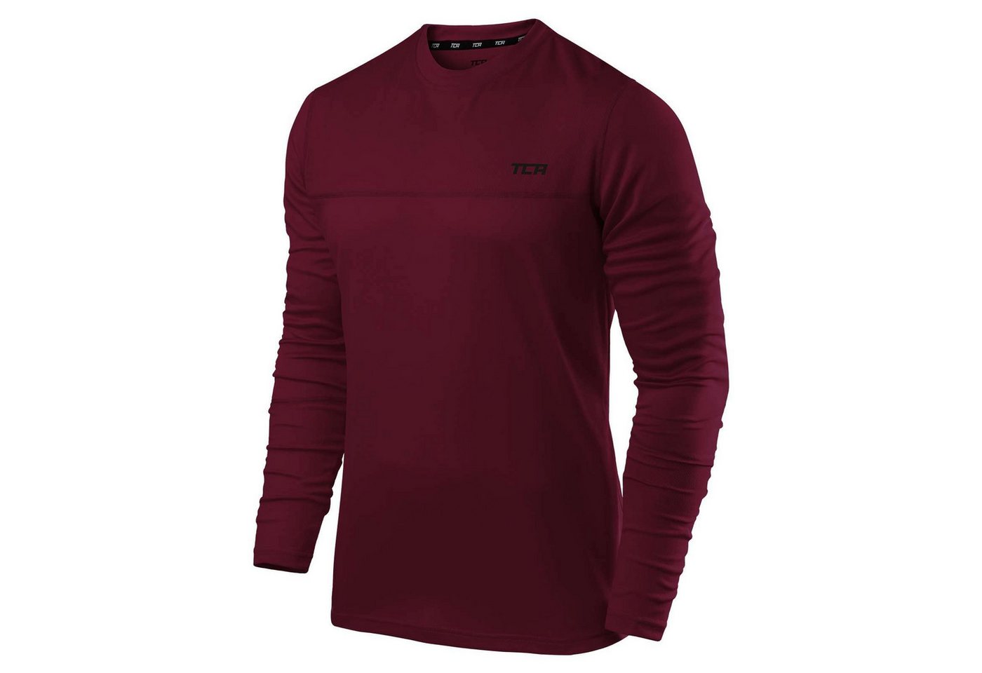 TCA Langarmshirt TCA Herren Langarm Laufshirt Rundhalsausschnitt - Cabernet, XL (1-tlg) von TCA