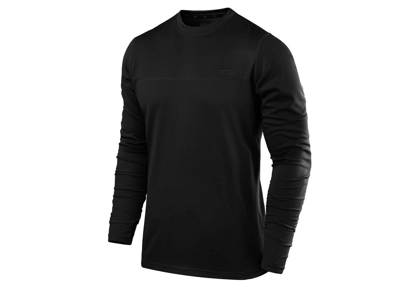 TCA Langarmshirt TCA Herren Langarm Laufshirt Rundhalsausschnitt - Schwarz, M (1-tlg) von TCA