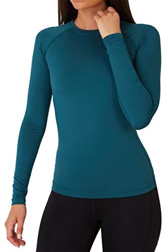 TCA Thermounterwäsche Damen Extra Warm - Thermo Unterwäsche für Sport - Thermoshirt Funktionsshirt Langarm - Kompressions Laufoberteil - Blau, S von TCA