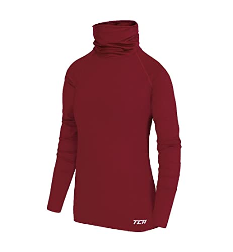 TCA Mädchen Warm-Up Trichterkragen Thermo Lauf Oberteil - Cabernet, 10-12 Jahre von TCA