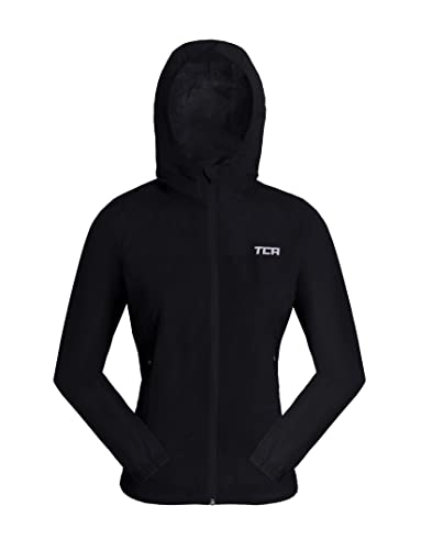 TCA Mädchen leichte wasserdichte Regenjacke mit Reißverschlusstaschen - Schwarz, 6-8 Jahre von TCA