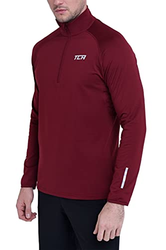 TCA Herren Winter Run Langarm Laufshirt mit Reißverschluss - Cabernet, S von TCA