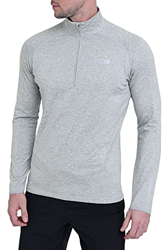 TCA Herren Winter Run Langarm Laufshirt mit Reißverschluss - Grau, L von TCA