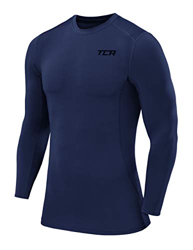 TCA Herren Langarm Kompressionsshirt mit Thermo Funktion - Blau, M von TCA