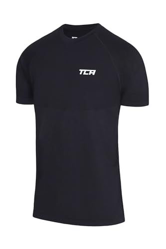 TCA Herren SuperKnit Funktions Laufshirt - Schwarz, L von TCA