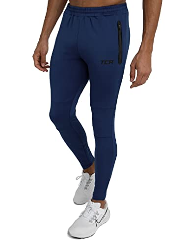 TCA Herren Rapid Quickdry enganliegende Jogging Hosen mit Reißverschlusstaschen - Leuchtend Blau, M von TCA