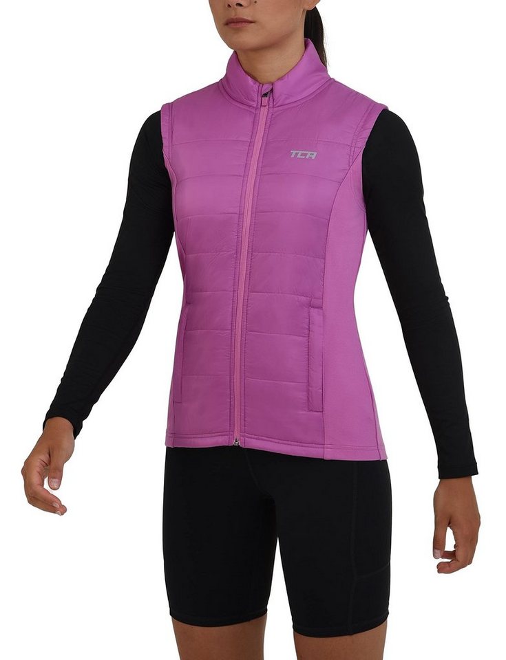 TCA Kurzjacke TCA Damen Excel Runner Laufweste mit Reißverschlusstaschen - Rosa von TCA