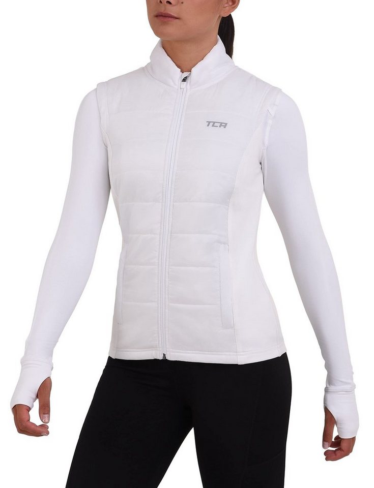 TCA Kurzjacke TCA Damen Excel Runner Laufweste mit Reißverschlusstaschen - Weiß, M von TCA