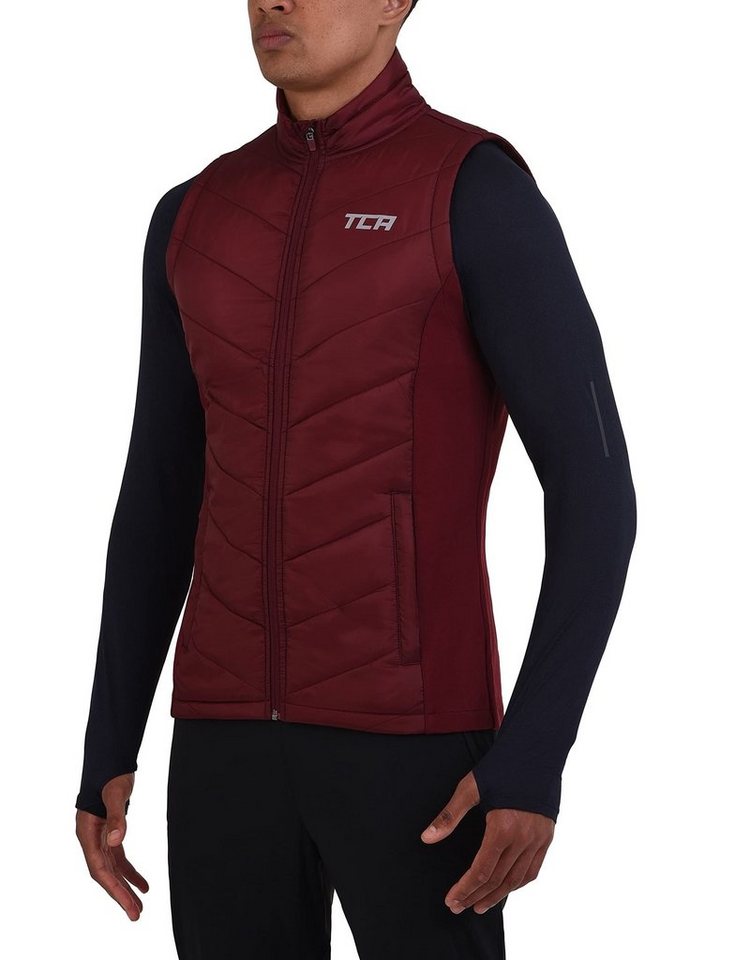 TCA Kurzjacke TCA Herren Excel Runner Weste - Leicht und gepolstert - Cabernet von TCA