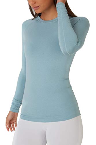 TCA Thermounterwäsche Damen Extra Warm - Thermo Unterwäsche für Sport - Thermoshirt Funktionsshirt Langarm - Kompressions Laufoberteil - Türkis, M von TCA