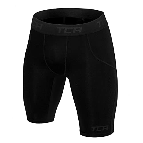 TCA Herren SuperThermal Kompressions Unterwäsche Shorts - Schwarz, L von TCA