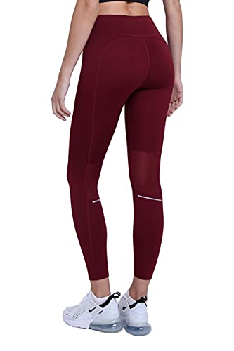 TCA SuperThermo Performance Leggings für Damen, High Waist, Blickdicht Sportleggings mit Handytasche, Laufhose für Yoga & Fitness - Cabernet, S von TCA