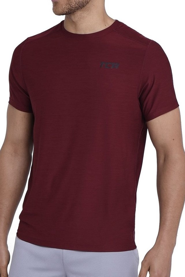 TCA T-Shirt TCA Herren Galaxy Fitness Lauf Shirt - Cabernet (1-tlg) von TCA