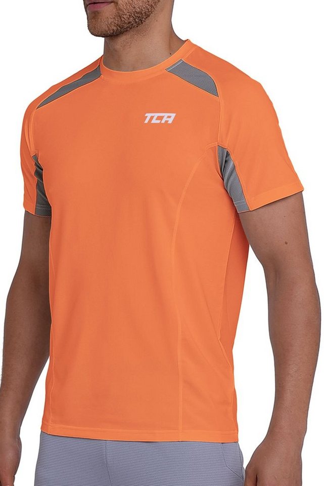 TCA T-Shirt TCA Herren Quickdry Sportshirt - Orange (1-tlg) von TCA