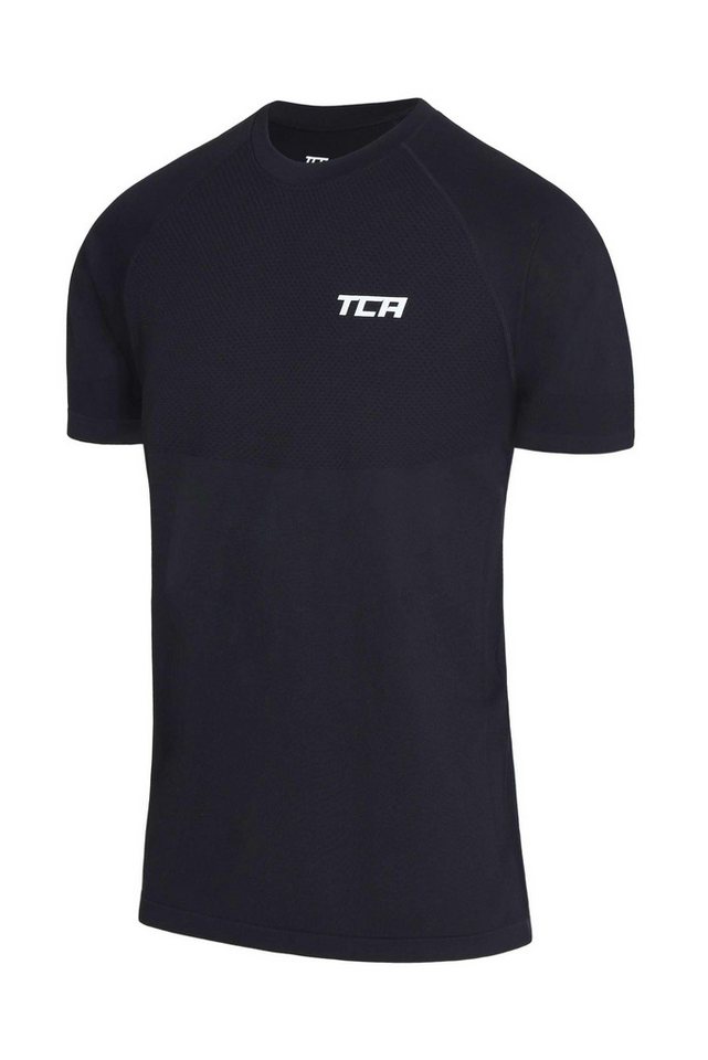 TCA T-Shirt TCA Herren SuperKnit Laufshirt - Schwarz (1-tlg) von TCA