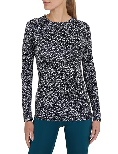 TCA Thermounterwäsche Damen Extra Warm - Thermo Unterwäsche für Sport - Thermoshirt Funktionsshirt Langarm - Kompressions Laufoberteil - Grafikschwarz, L von TCA