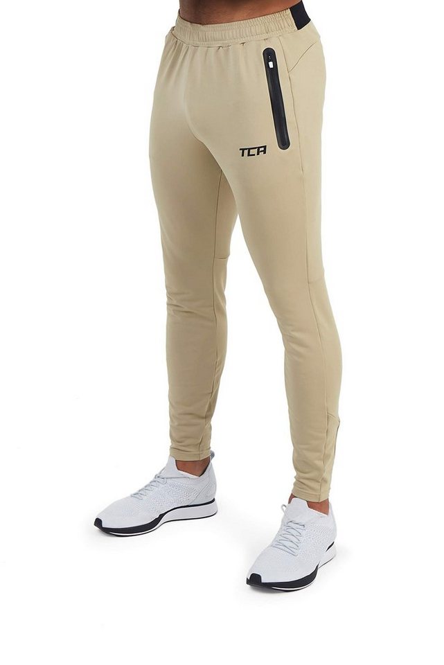 TCA Trainingshose TCA Herren Jogginghose mit Reißverschlusstaschen - Beige, XL (1-tlg) von TCA