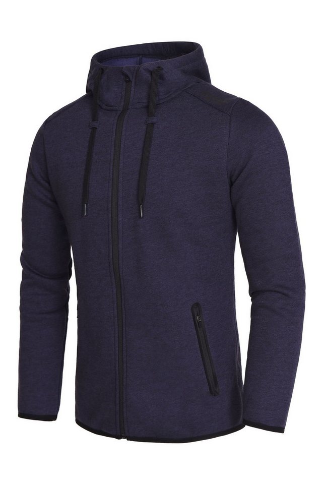 TCA Trainingspullover TCA Herren Hoodie mit Kapuze und Reißverschluss - Dunkelblau (1-tlg) von TCA