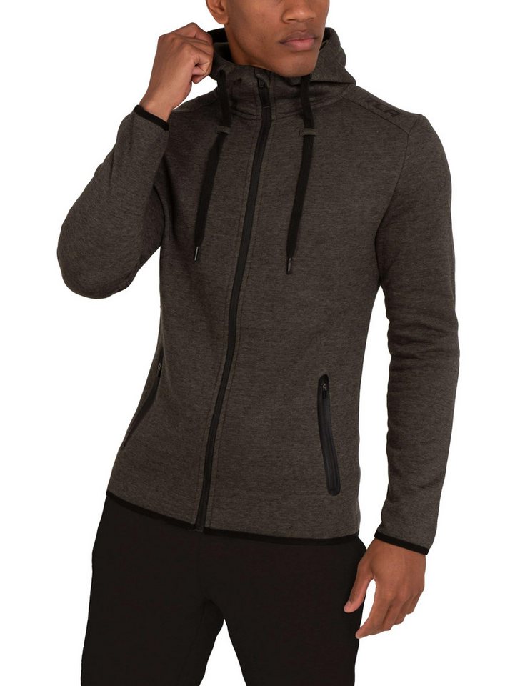 TCA Trainingspullover TCA Herren Hoodie mit Kapuze und Reißverschluss - Dunkelgrün (1-tlg) von TCA