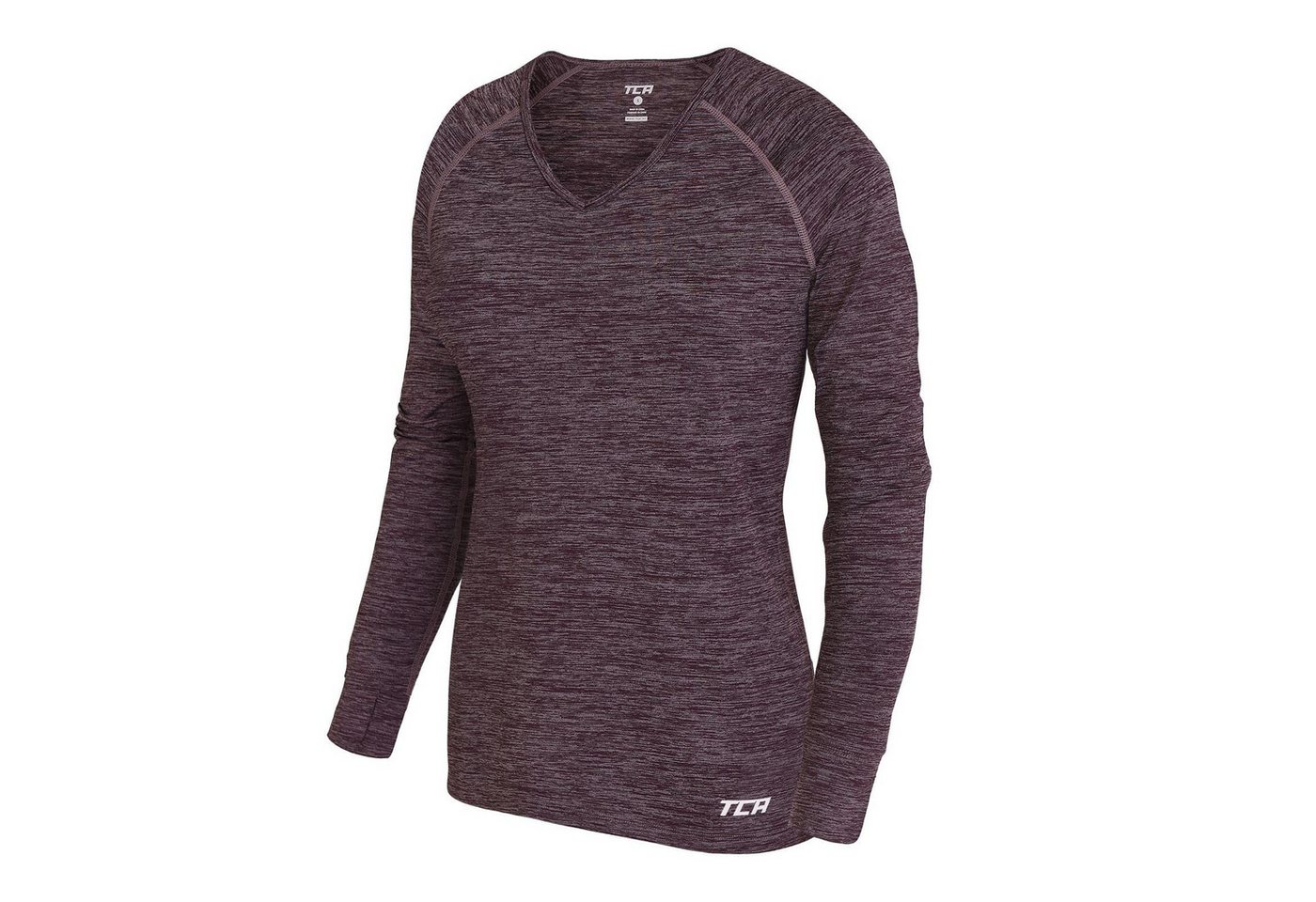 TCA Trainingsshirt TCA Damen Elle Langarm V-Ausschnitt Laufshirt - Lila, XS (1-tlg) von TCA