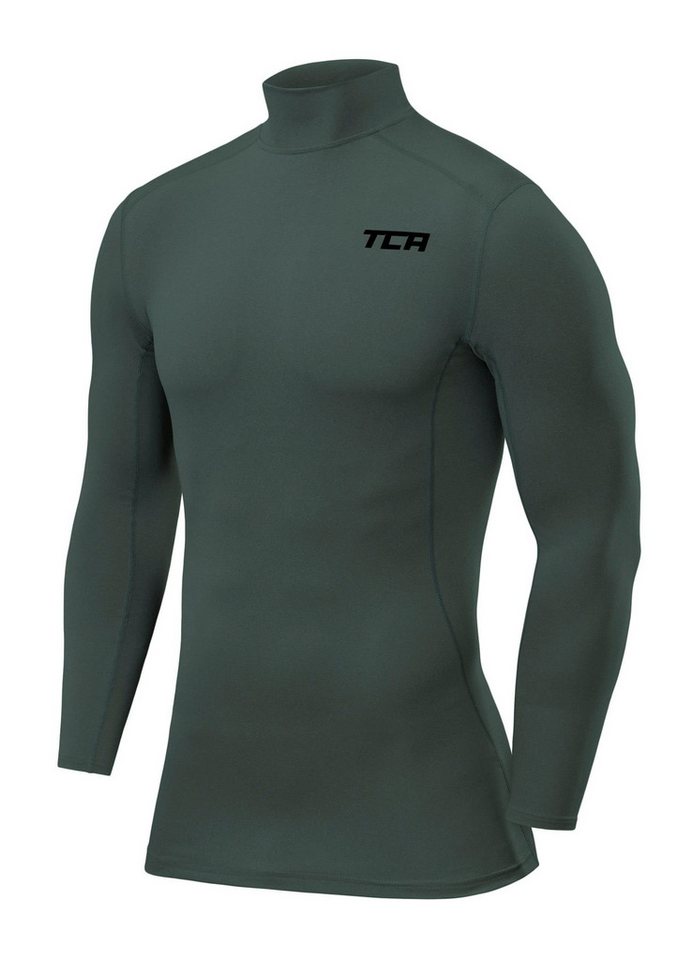 TCA Trainingsshirt TCA Herren Kompression Langarm Thermo Oberteil - Dunkelgrün (1-tlg) von TCA