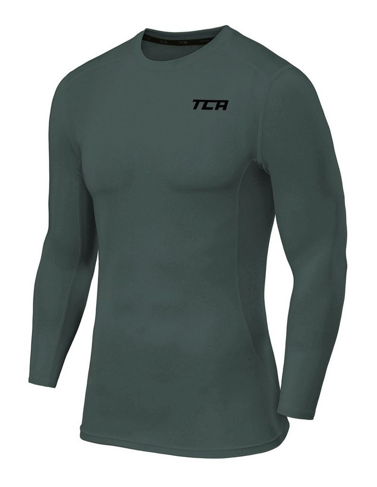 TCA Trainingsshirt TCA Herren Langarm Kompressionsshirt Thermo Dunkelgrün XXL (1-tlg) von TCA