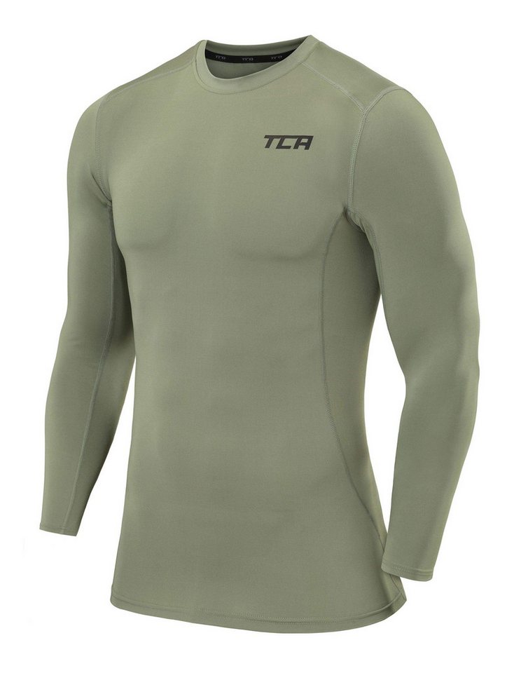 TCA Trainingsshirt TCA Herren Langarm Kompressionsshirt Thermo Hellgrün XXL (1-tlg) von TCA