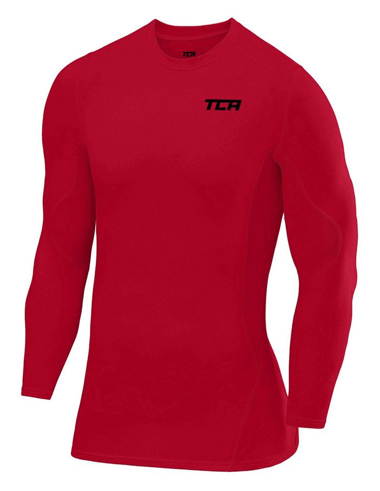 TCA Trainingsshirt TCA Herren Langarm Kompressionsshirt Thermo Rot XXL (1-tlg) von TCA