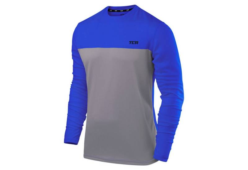 TCA Trainingsshirt TCA Herren Langarm Laufshirt - Grau/Blau, XL (1-tlg) von TCA