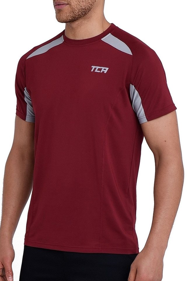 TCA Trainingsshirt TCA Herren Quickdry Sport und Gym Oberteil - Cabernet (1-tlg) von TCA