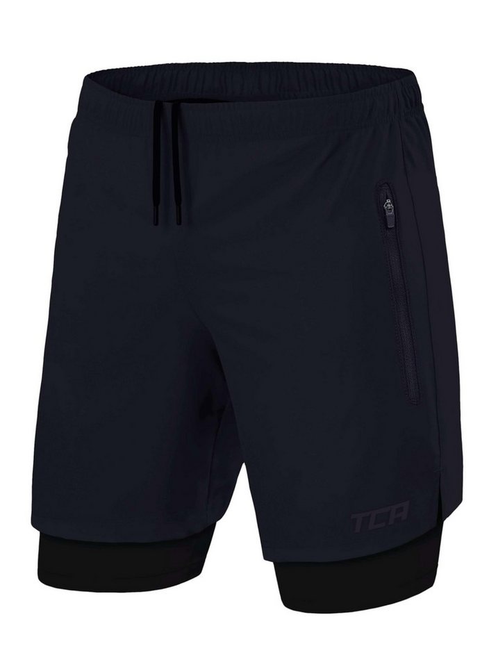 TCA Trainingsshorts TCA Herren 2-in-1 Laufhose - Dunkelblau/Schwarz (XXL) (1-tlg) von TCA