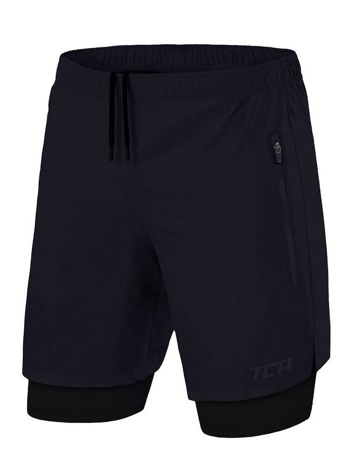 TCA Trainingsshorts TCA Herren 2-in-1 Laufhose mit Kompressionshose - Dunkelblau/Schwarz (1-tlg) von TCA