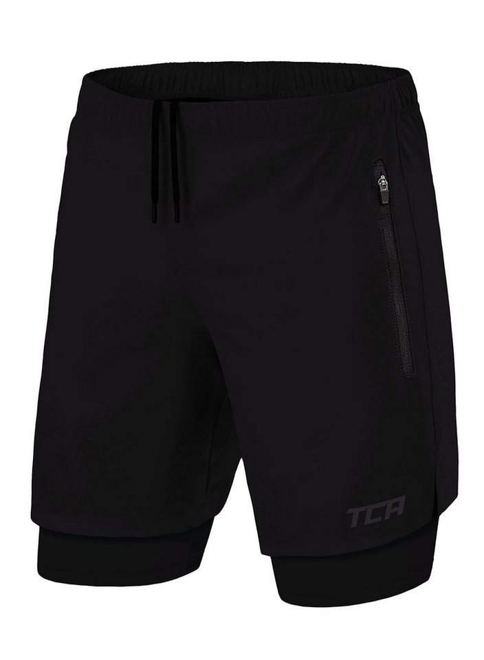 TCA Trainingsshorts TCA Herren 2-in-1 Laufhose mit Kompressionshose - Schwarz, M (1-tlg) von TCA