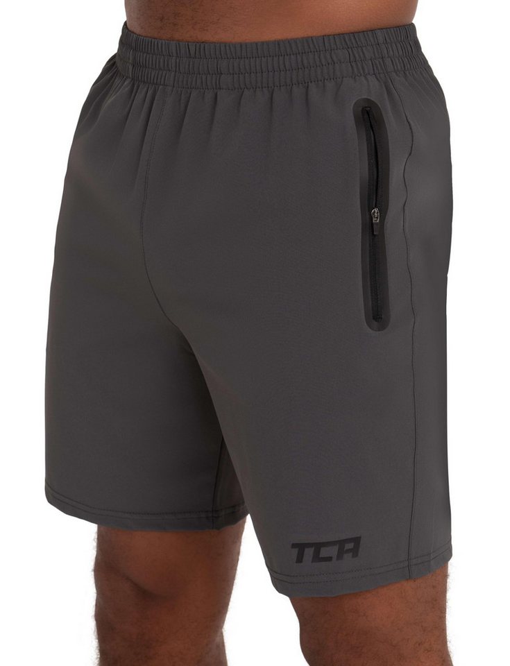 TCA Trainingsshorts TCA Herren Elite Tech Laufhose mit Reißverschlusstaschen - Grau, M (1-tlg) von TCA