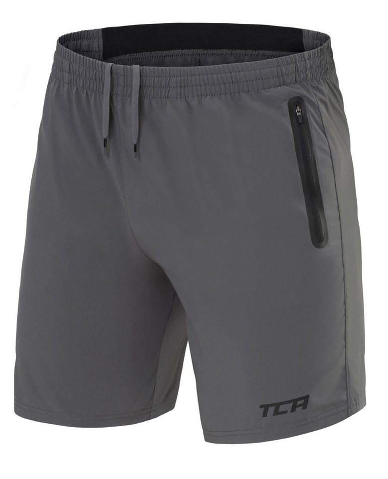 TCA Trainingsshorts TCA Herren Elite Tech Laufhose mit Reißverschlusstaschen - Grau, S (1-tlg) von TCA