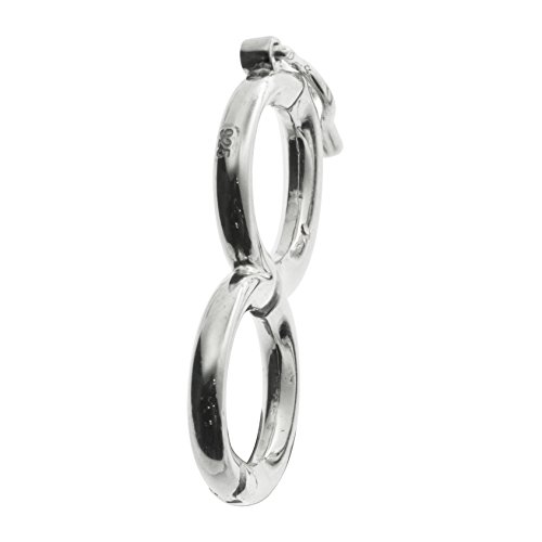1 x 925er-Sterlingsilber Infinitry 2 Stränge Perlen-Halsketten-Verstärker, verkürzter Verbindungsverschluss, Perle Sterlingsilber, Perlenkette von TCC Sourcing