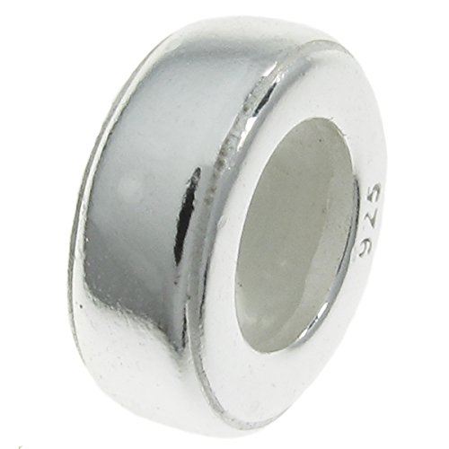 2 Stück 925 Sterling Silber Runde Plain Stopper Gummi Ring Perle für europäische Charm-Armbänder von TCC Sourcing