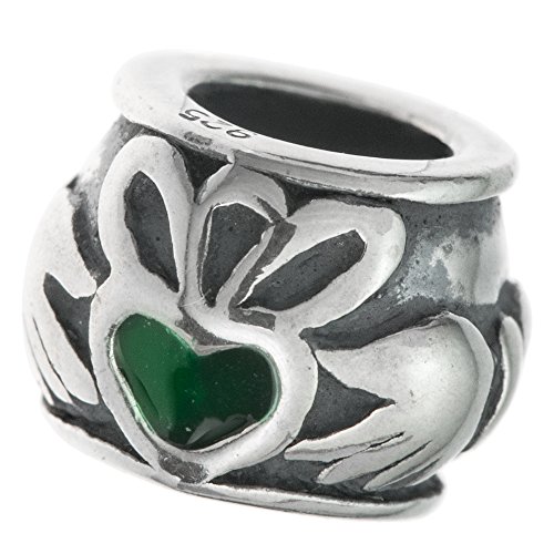 Claddagh-Ring aus 925er-Sterlingsilber, Emaille, passend für europäische Charm-Armbänder von TCC Sourcing