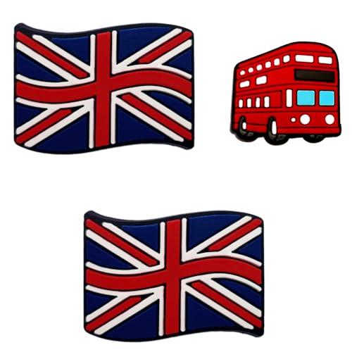 TCHARIRY Schuhanhänger mit Flagge, Dekoration, Geschenk für Jungen, Kinder, Jugendliche und Erwachsene, 3 Stück, C1, Einheitsgröße TCHARIRY Schuhanhänger mit Flagge, Dekoration, Geschenk für Jungen, Kinder, Jugendliche und Erwachsene, 3 Stück, C1, Einheitsgröße von TCHARIRY