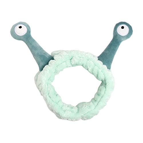 TCM-KE Damen Mädchen waschen Gesicht Plüsch Stirnband Cartoon Schnecke Antenne Augen Haarband Turban Gesicht Spa Elastisch mit Haar Wrap Make-up Bands Dusche Stirnband von TCM-KE