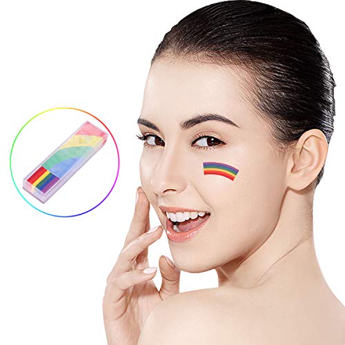 Regenbogenstift Waschbar Schminkstift Buntstift Fluoreszierend Gesichtsfarbe Malstift mit Aufbewahrungsbox Körperfarbe Kinderschminke Körperbemalung für Erwachsene Kinder Parade Karneval Fasching von TCNGKIJIUK