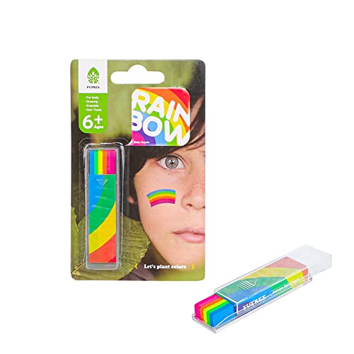 Regenbogenstift Waschbar Schminkstift Buntstift Fluoreszierend Gesichtsfarbe Malstift mit Aufbewahrungsbox Körperfarbe Kinderschminke Körperbemalung für Erwachsene Kinder Parade Karneval Fasching von TCNGKIJIUK