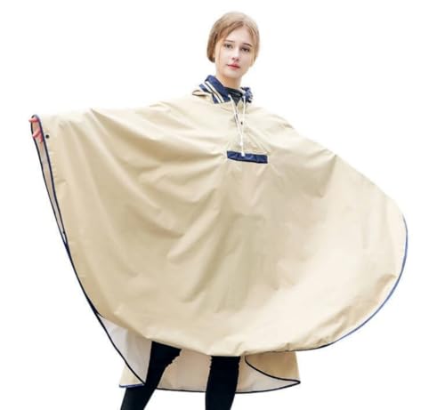 Regenmantel Eltern-Kind Regenponcho mit Kapuze Fronttasche Regenjacke mit Aufbewahrungstasche Wiederverwendbar Regencape Regenschutz Poncho Regenumhang für Damen Herren Fahrrad Motorrad Khaki von TCNGKIJIUK