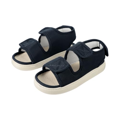 TCNGKIJIUK Diabetiker Hausschuhe Herren Sandalen Herren Rehaschuhe Klettverschluss Weit Orthopädische Hausschuhe Verstellbare Gesundheitsschuhe Senioren Schuhe für Geschwollene Füße von TCNGKIJIUK