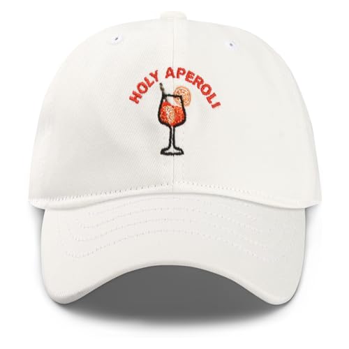 TCRZHHRX Aperol Stickerei Baseball Cap - Verstellbare Baumwollmütze (Washed Cotton) - Reine Farbe Aseballkappe, Outdoor Sport Sonnenschutz - Sommerhüte für Damen und Herren - Geschenkidee von TCRZHHRX