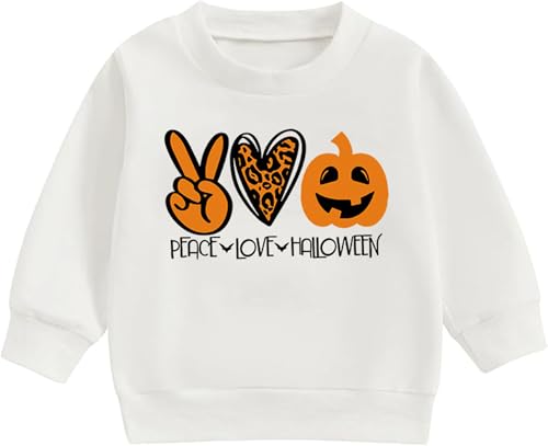 TCWWBB Kinder Jungen Halloween Sweatshirt Pullover Langarm Baumwolle Kürbis Skelett Winter Oberteile 1-7 Jahre 92 98 104 110 116 122 von TCWWBB