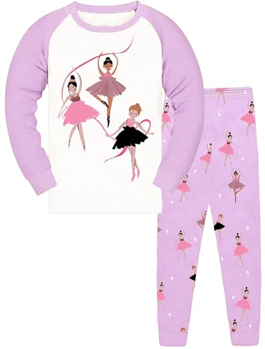 TCWWBB Kinder Schlafanzug Jungen Mädchen Langarm Zweiteilig Pyjama Set Dinosaurier Bagger Einhorn Polyesterfasern Winter Schlafanzüge Nachtwäsche Größe 2-8 Jahre 98 104 110 116 122 128 von TCWWBB