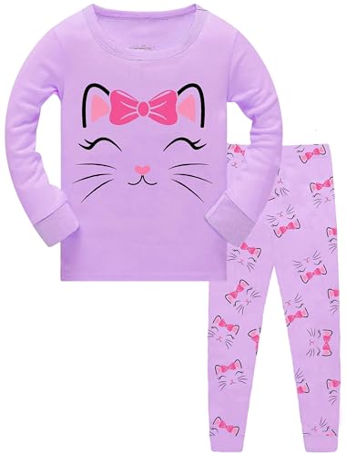 TCWWBB Kinder Schlafanzug Jungen Mädchen Langarm Zweiteilig Pyjama Set Dinosaurier Bagger Einhorn Polyesterfasern Winter Schlafanzüge Nachtwäsche Größe 2-8 Jahre 98 104 110 116 122 128 von TCWWBB