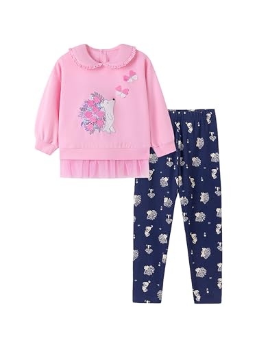 TCWWBB Mädchen Bekleidungsset Lange Tops Kinder Kleidung Baumwolle Langarm Sweatshirt Top+Leggings Rock Hose Einhorn Outfits Kleidung Set Kinder 2 Piece Set Größe 1-7 Jahre 92 98 104 110 116 122 von TCWWBB